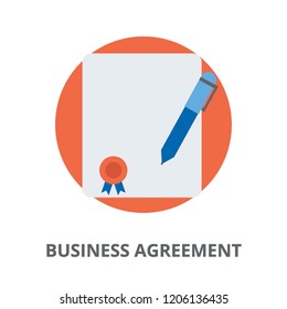 
A paper sheet appearing as business agreement 
