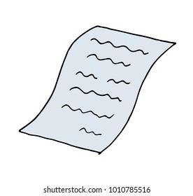 paper with sheet bent object design. doodle hand drawn cartoon vector illustration.