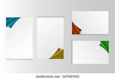 Paper sheet with curled corner. Vector illustration. 