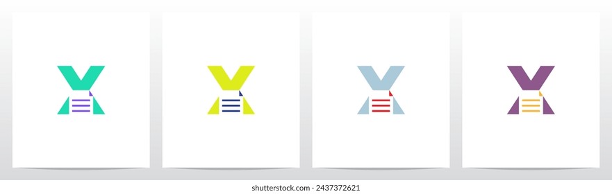 Paper Sheet Document on Letter Initial Logo Design X