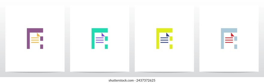 Paper Sheet Document on Letter Initial Logo Design E