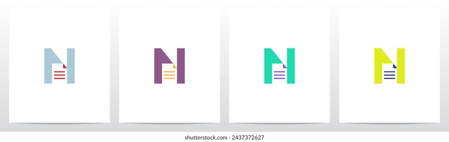 Paper Sheet Document on Letter Initial Logo Design N