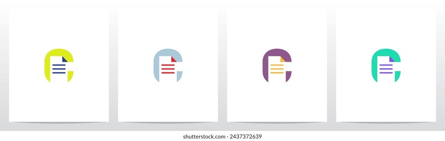 Paper Sheet Document on Letter Initial Logo Design C