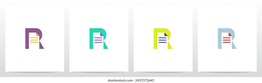 Paper Sheet Document on Letter Initial Logo Design R
