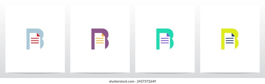 Paper Sheet Document on Letter Initial Logo Design B