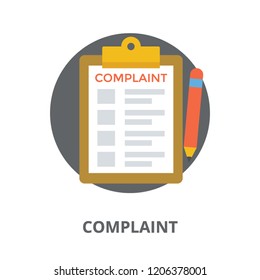
Paper sheet embedded in clipboard for complaints 
