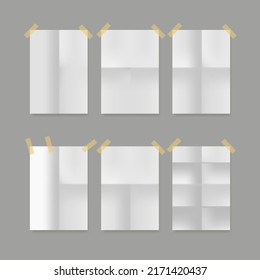 Paper sheet fold with paper tape vector