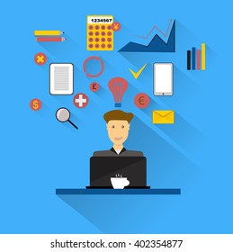 Paper sheet, hands, magnifier, paperwork, consultant, business adviser financial audit, auditing tax process, big data analysis, seo analytics, financial research report, market stats calculate vector