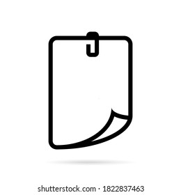 Paper sheet icon on white background. Abstract line icon style. Vector illustration.
