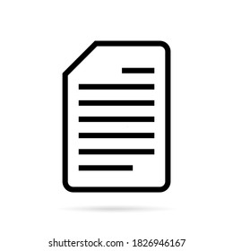 Paper sheet icon on white background. Abstract line icon style. Vector illustration.