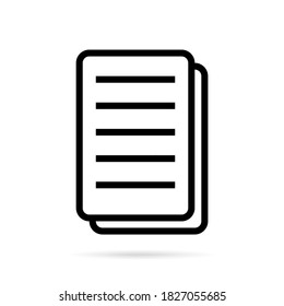 Paper sheet icon on white background. Abstract line icon style. Vector illustration.