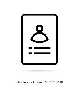 Paper sheet icon on white background. Abstract line icon style. Vector illustration.