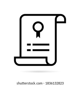 Paper sheet icon on white background. Abstract line icon style. Vector illustration.