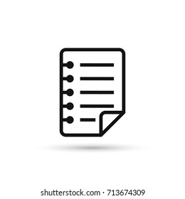 Paper sheet icon. Vector isolated outline illustration.