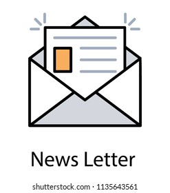 
A paper sheet inside letter envelope symbolising email marketing concept 

