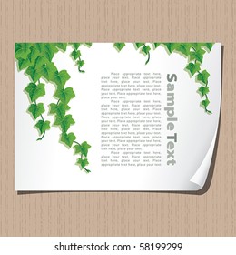 Paper sheet with ivy borders, eps10, CMYK.