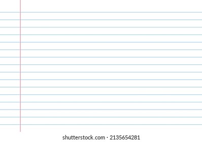 Paper sheet with lines. Paper sheet with lines background. Notebook texture. Page of notepad for school, college and memo. Striped note page. Vector.