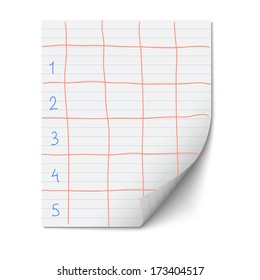 Paper sheet with lines for design template. Vector EPS10