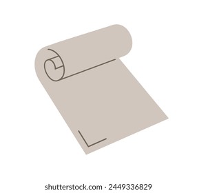 Paper sheet manuscript rolled into a scroll. Vector illustration