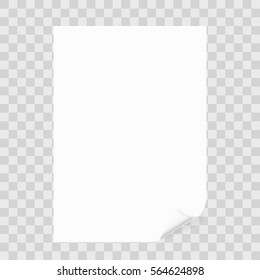 Paper Sheet Note With Transparent Shadow. EPS10 Vector