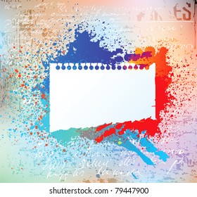 paper sheet on grungy background. Eps10 vector.