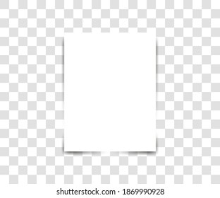 Paper sheet on transparent background. Vector illustration.
