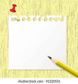 Paper sheet on wooden
