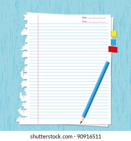 paper sheet and pencil on abstract backgrounds