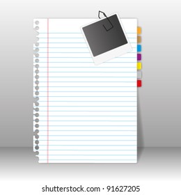 Paper sheet and photo.