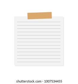 paper sheet pined with sticky tape- vector illustration