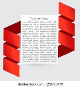 Paper sheet with place for your text with origami elements on background