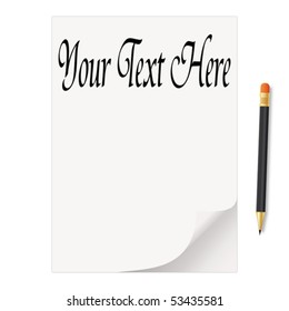 Papierblatt mit Platz für Ihren Text