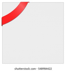 Paper sheet with a red ribbon. It can be used for greeting cards, letters, etc.