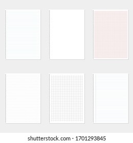 Paper sheet set vector design illustration isolated on background