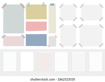 Paper sheet set vector design illustration isolated on background