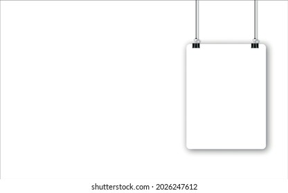 paper sheet with shadow in A4 format and black paper clip