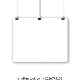 paper sheet with shadow in A4 format and black paper clip