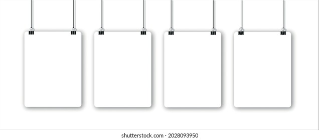 paper sheet with shadow in A4 format and black paper clip