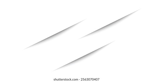 Paper sheet shadow effect. 3D line edge shape. Transparent realistic sheet dividers. Web banner vector drop soft shadows.	