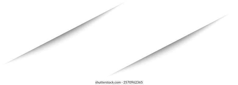 Paper sheet shadow effect. 3D line edge shape. Transparent realistic sheet dividers. Web banner vector drop soft shadows.	