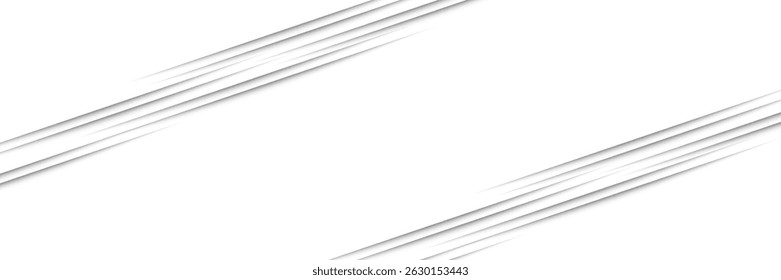 Paper sheet shadow effect. 3D line edge shape. Transparent realistic sheet dividers. Web banner vector drop soft shadows.