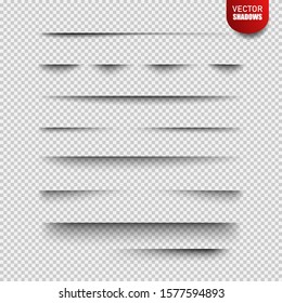 Paper sheet shadow effect. Vector transparent realistic shadows set for advertising banner templates.Vector shadow with multiply layer effect.
