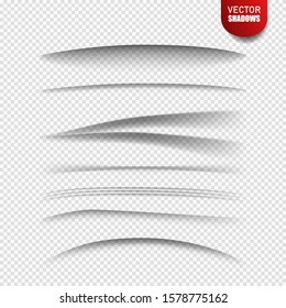 Paper sheet shadow effect. Vector transparent realistic shadows set for advertising banner templates.Vector shadow with multiply layer effect.