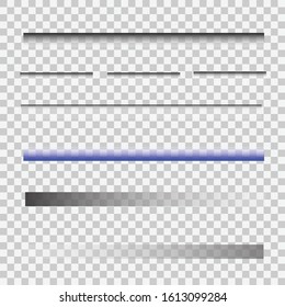 Paper sheet shadow effect. Vector transparent realistic shadows set for advertising banner templates.Vector shadow with multiply layer effect.