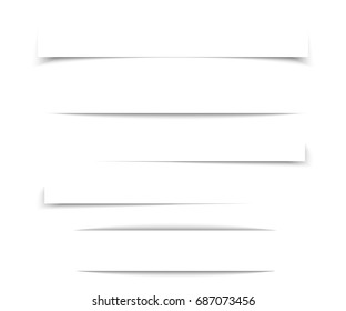 Paper sheet shadow effect. Vector transparent realistic shadows set for advertising banner templates.Vector shadow with multiply layer effect