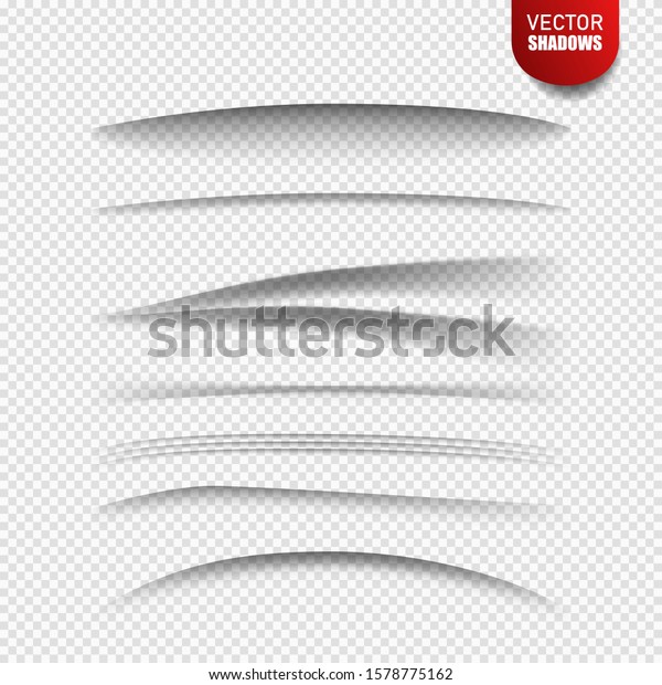 Paper sheet shadow effect. Vector transparent\
realistic shadows set for advertising banner templates.Vector\
shadow with multiply layer\
effect.