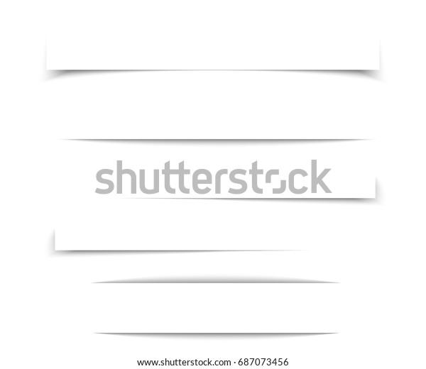 Paper sheet shadow effect. Vector transparent\
realistic shadows set for advertising banner templates.Vector\
shadow with multiply layer\
effect