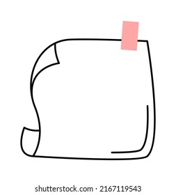 Paper sheet with sticker icon. Vector illustration