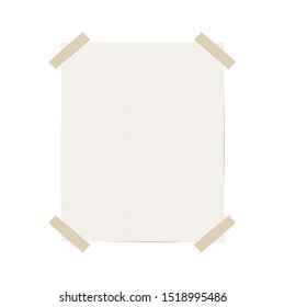 Paper sheet taped template vector design illustration isolated on white background