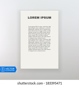 Paper Sheet Template on White Background. Vector